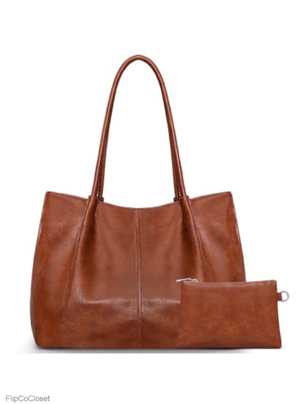 Vegan Leather Large Tote Bag for Women Work Shoulder Purse 16L